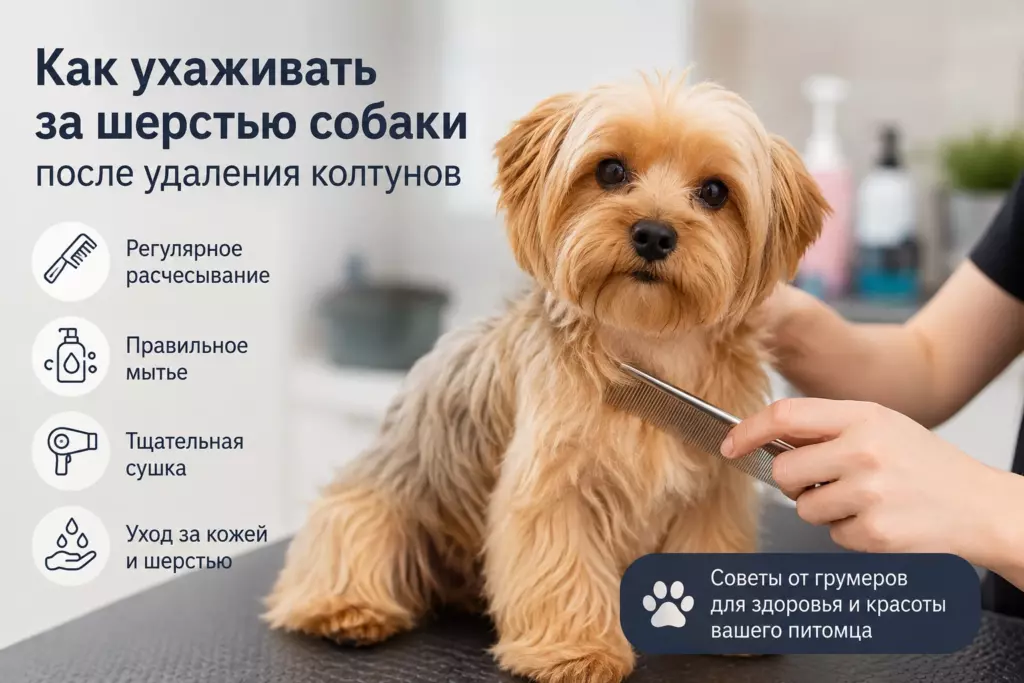 Как ухаживать за шерстью собаки после удаления колтунов