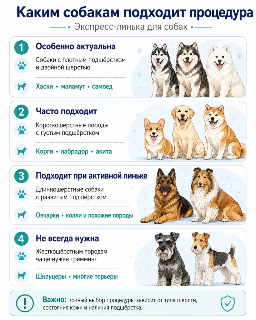 каким собакам подходит экспресс-линька