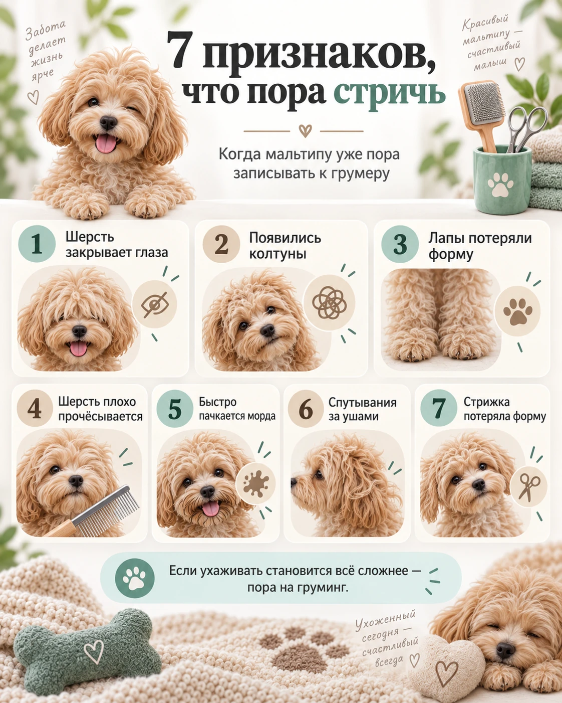 7 признаков, что мальтипу пора стричь