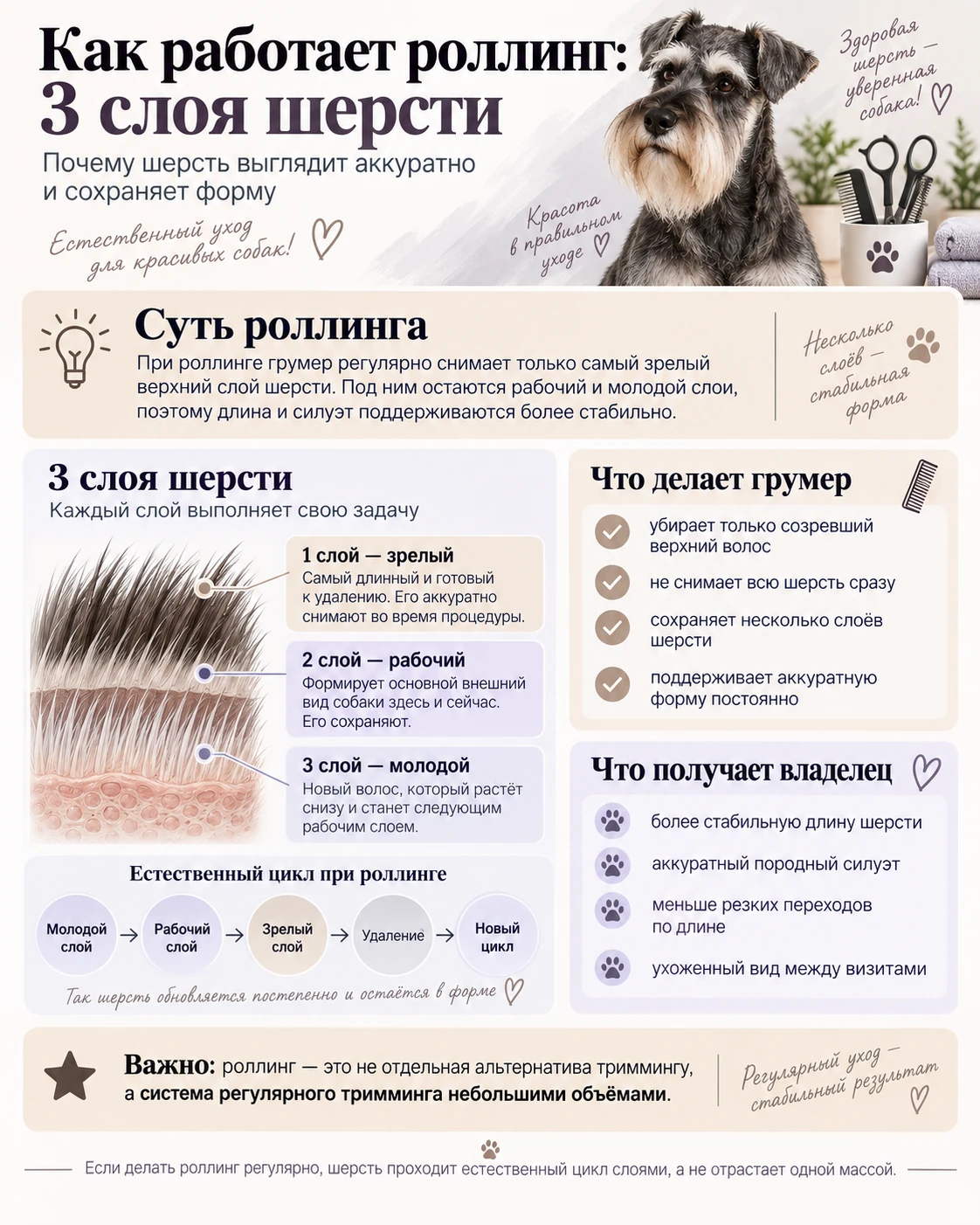 Как работает роллинг: три слоя шерсти
