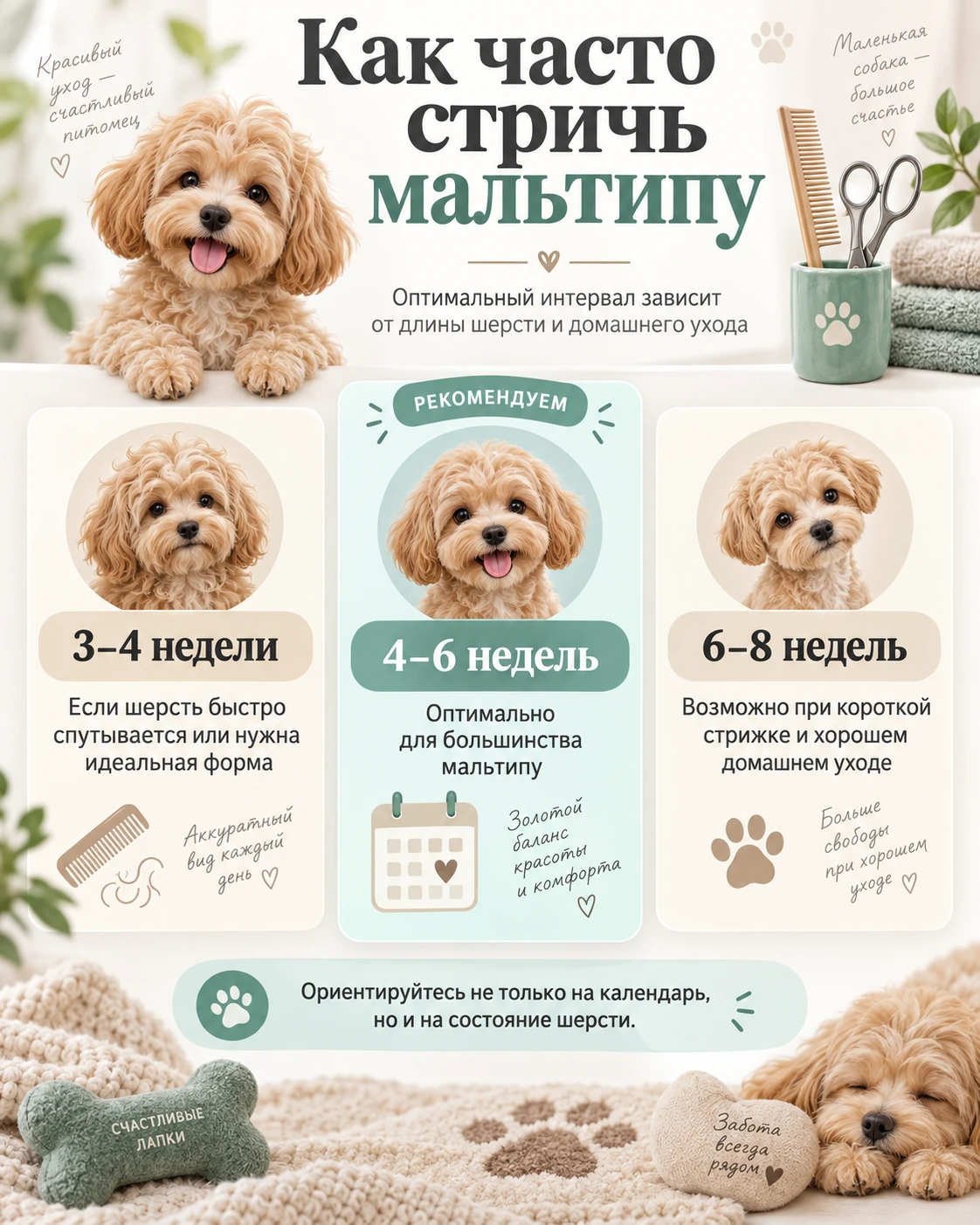 Как часто стричь мальтипу: рекомендуемые интервалы
