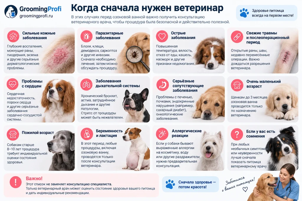Когда перед озоновой ванной собаке сначала нужен ветеринар